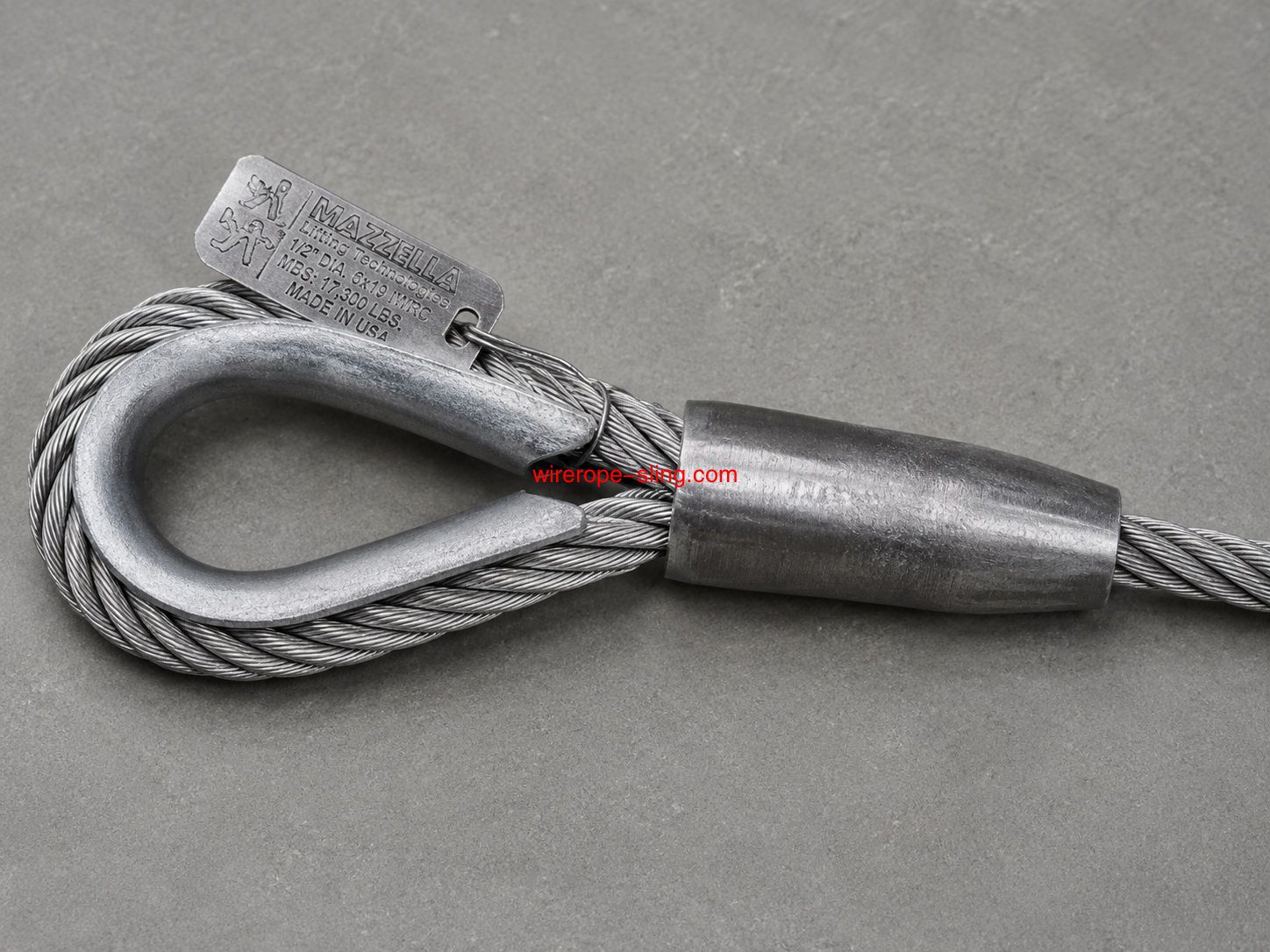 Flemish Eye Wire Rope Sling 5/8in x 10ft WLL 3.9T Vertical / 7.8T Basket | LKS